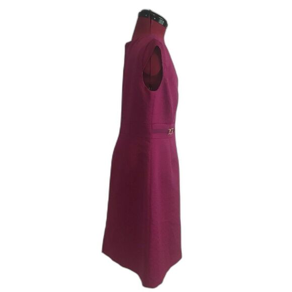 Tahari ASL Fuchsia Sheath Dress V-Neck Sleeveless Women's Size 12 NWT - Picture 2 of 9